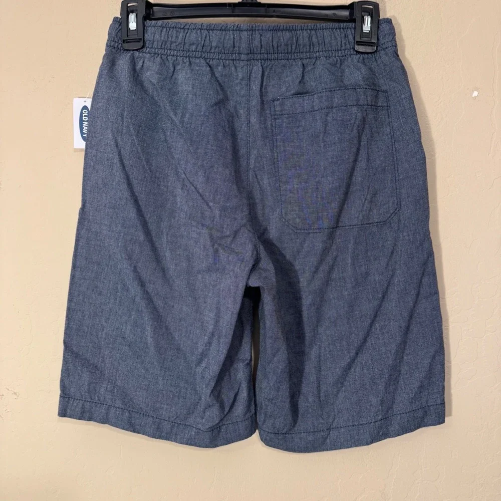 Old‎ Navy Shorts Boys XL 14-16 Blue Chambray Elastic Drawstring 100% Cotton